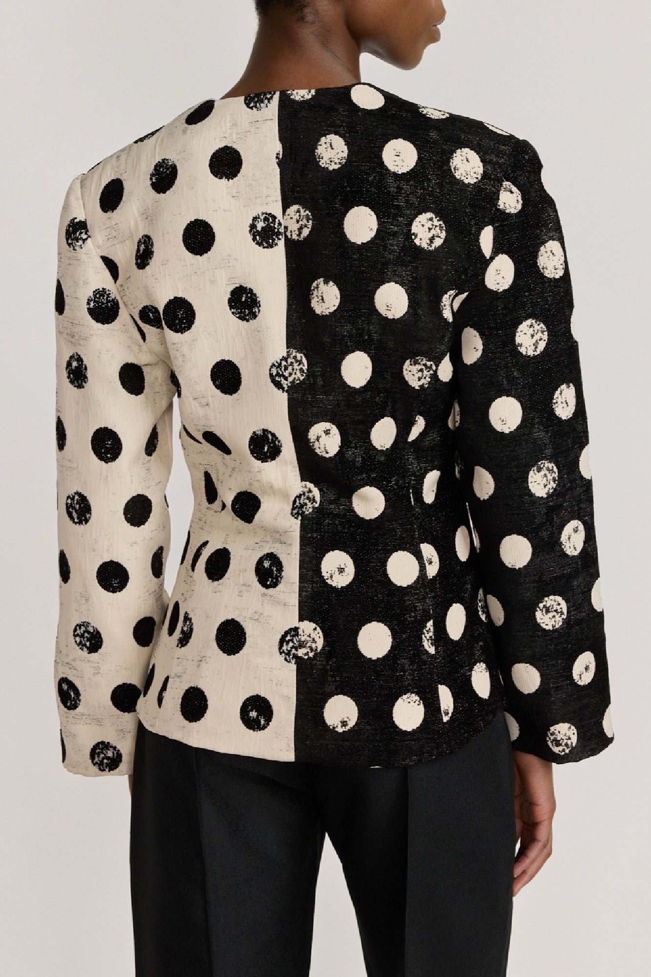 BLACK & WHITE ALOISE POLKA DOTS blazer à pois