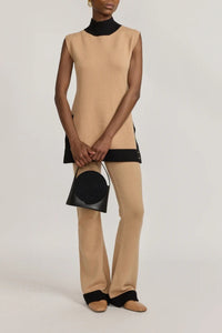 Pantalon Lorna en maille laine - Beige & Black
