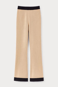 Pantalon Lorna en maille laine - Beige & Black