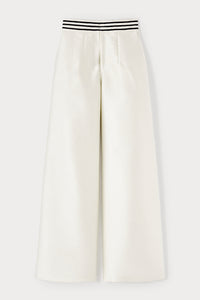 ECRU LENORE CREPE  pantalon large en crêpe