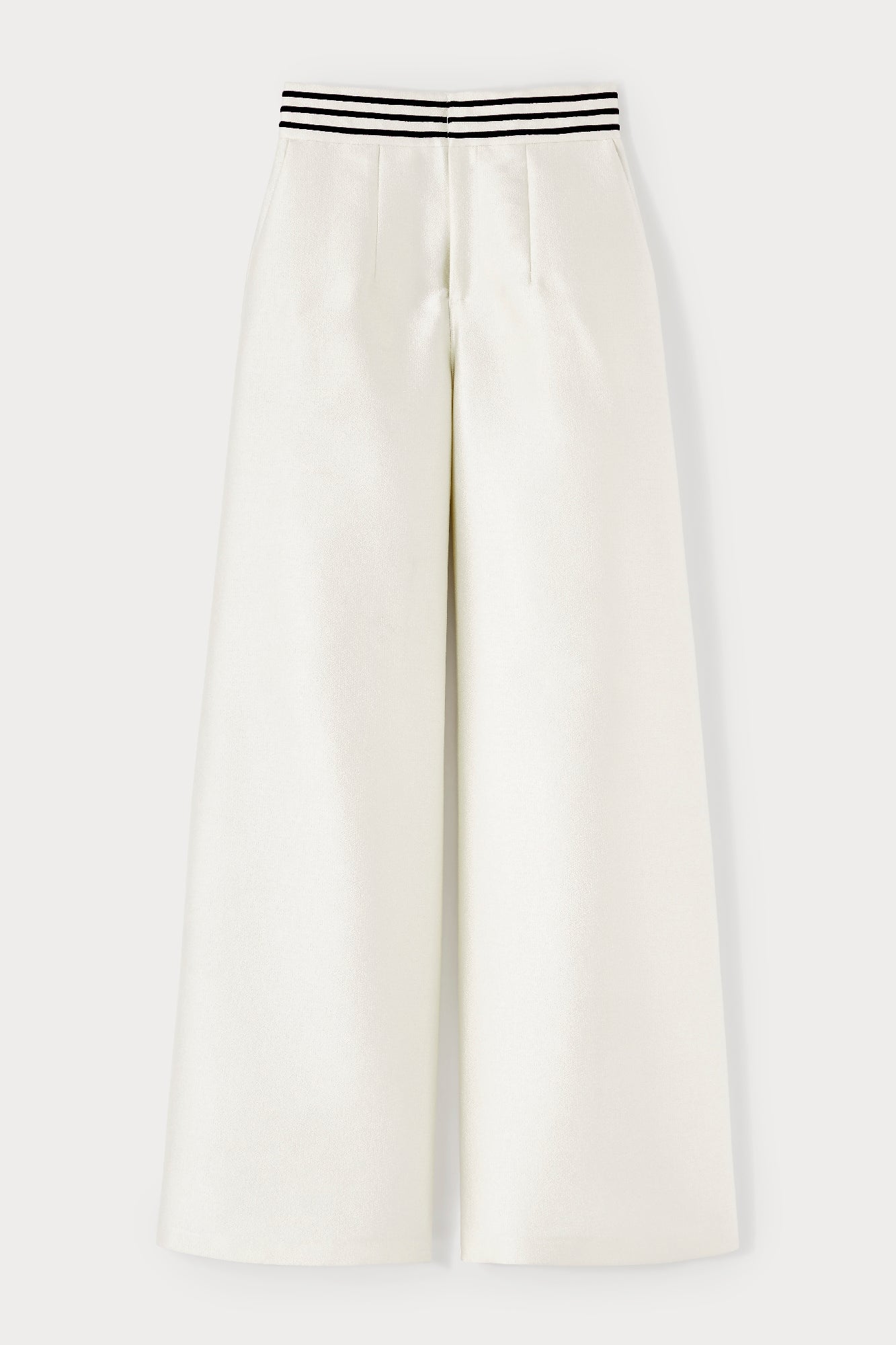 ECRU LENORE CREPE  pantalon large en crêpe