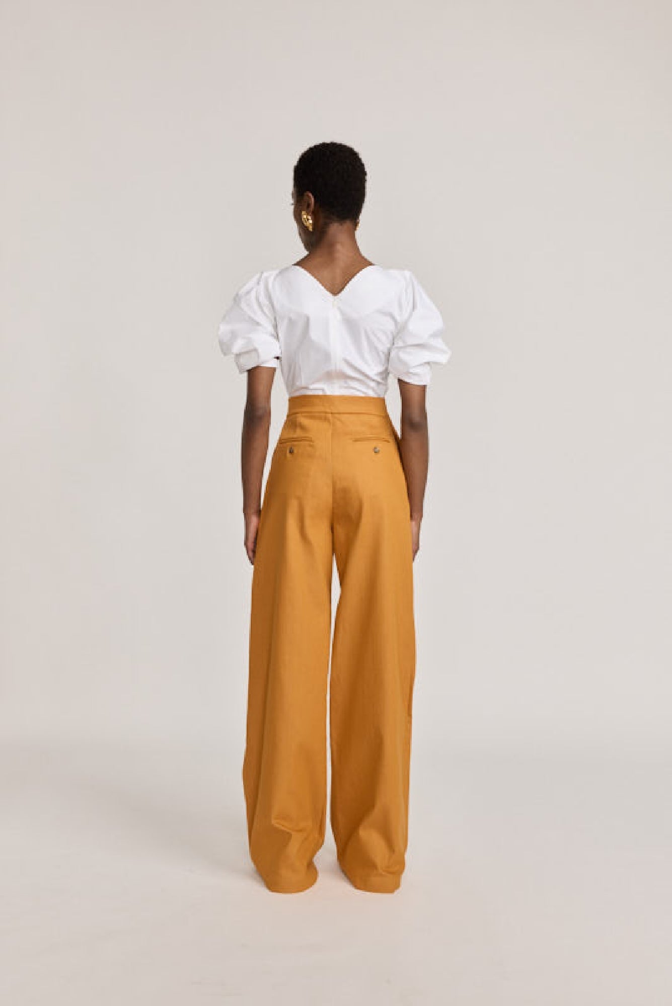 ORANGE LENORE DENIM pantalon large en denim