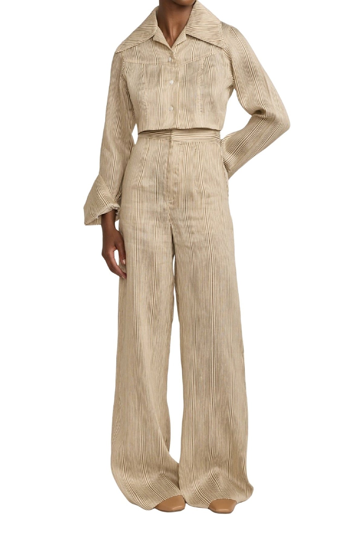 BEIGE // LENORE VEIL STRIPES