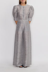 Pantalon large Lenore à rayures fines - Grey