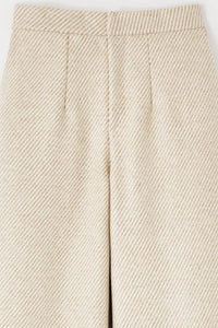 Pantalon large Lenore en lainage épais - Beige
