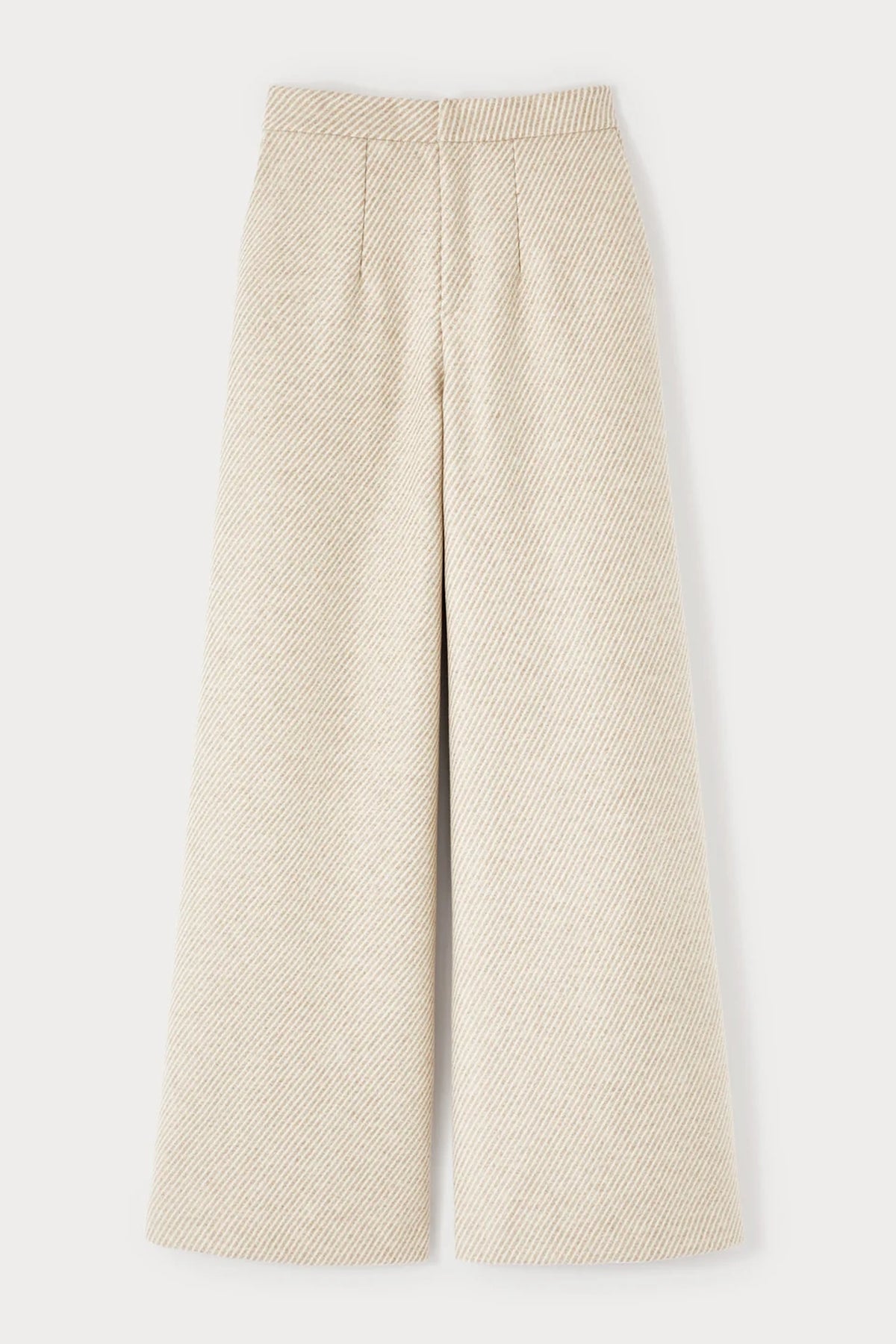 Pantalon large Lenore en lainage épais - Beige