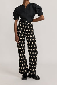 BLACK  YOSHI POLKA DOTS 2 pantalon évasé à pois