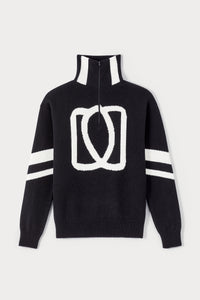 Pull Doris col camion en laine - Black & White
