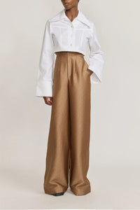 Chemise Chiho cropped en popeline - White