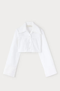 Chemise Chiho cropped en popeline - White