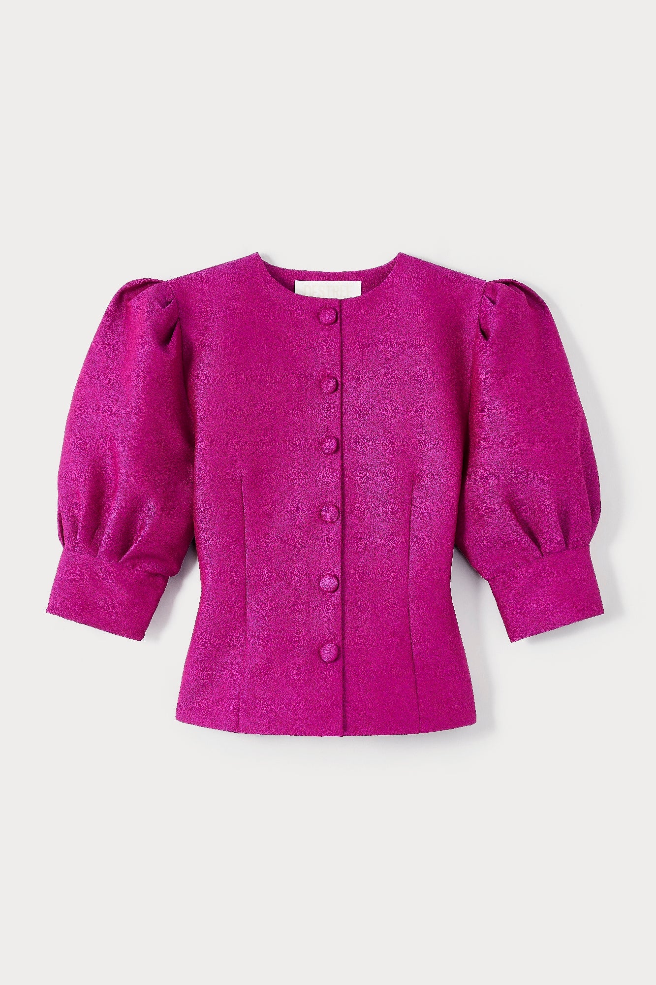 FUCHSIA JASPER CREPE chemisier en crêpe à manches bouffantes