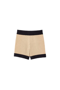 Mini short Prune en maille laine - Beige & Black