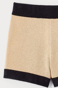 Mini short Prune en maille laine - Beige & Black