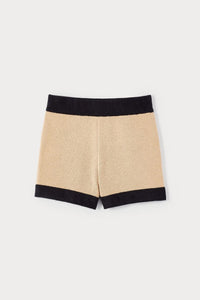 Mini short Prune en maille laine - Beige & Black