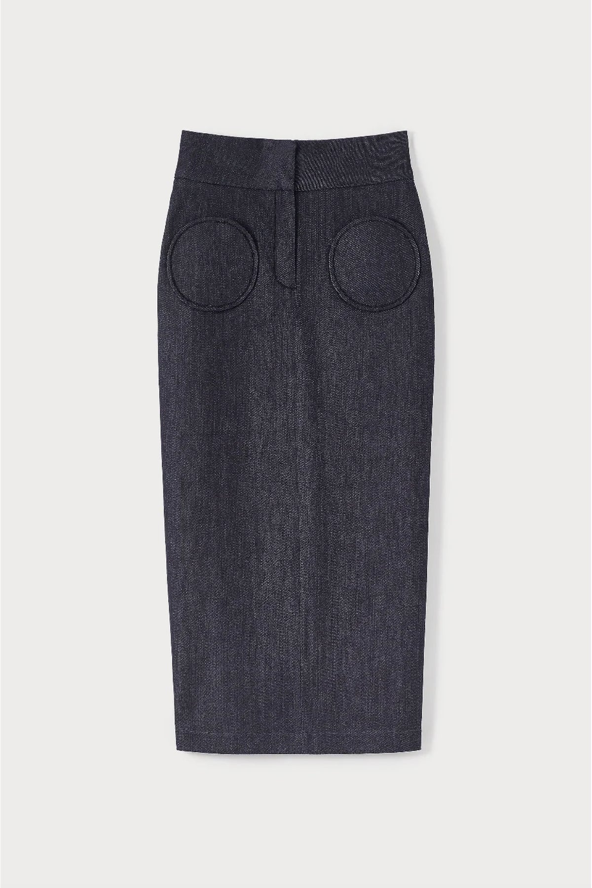 Jupe midi Takashi en denim brut - Dark Blue