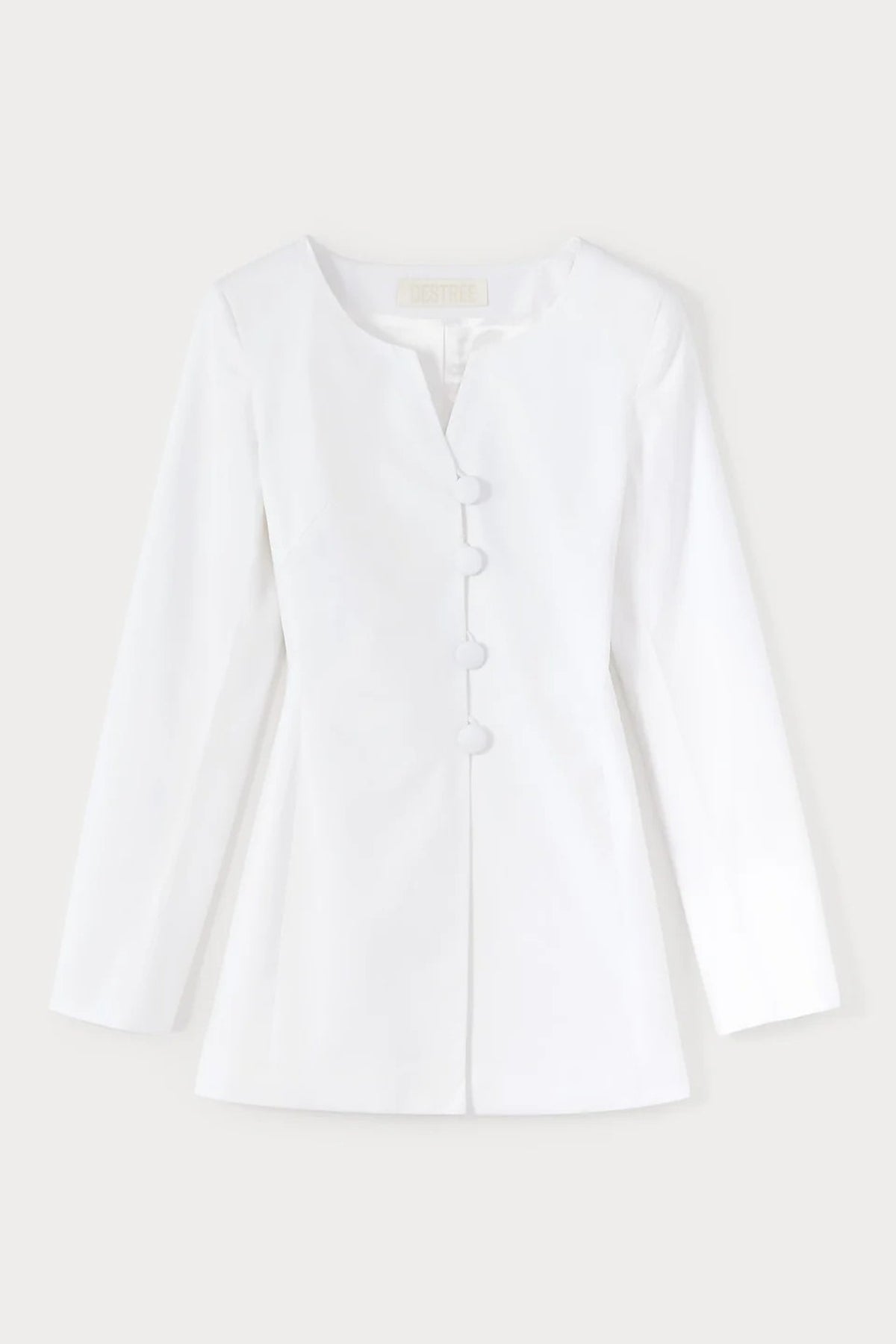 Top Claude à boutons en popeline - White