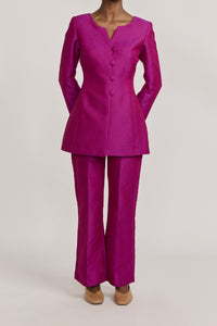 FUCHSIA CLAUDE CREPE chemise ajustée en crêpe avec détails boutonnés