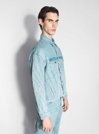 LIGHT BLUE SPIRAL OVERSIZED DENIM JACKET
