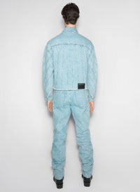 LIGHT BLUE SPIRAL OVERSIZED DENIM JACKET