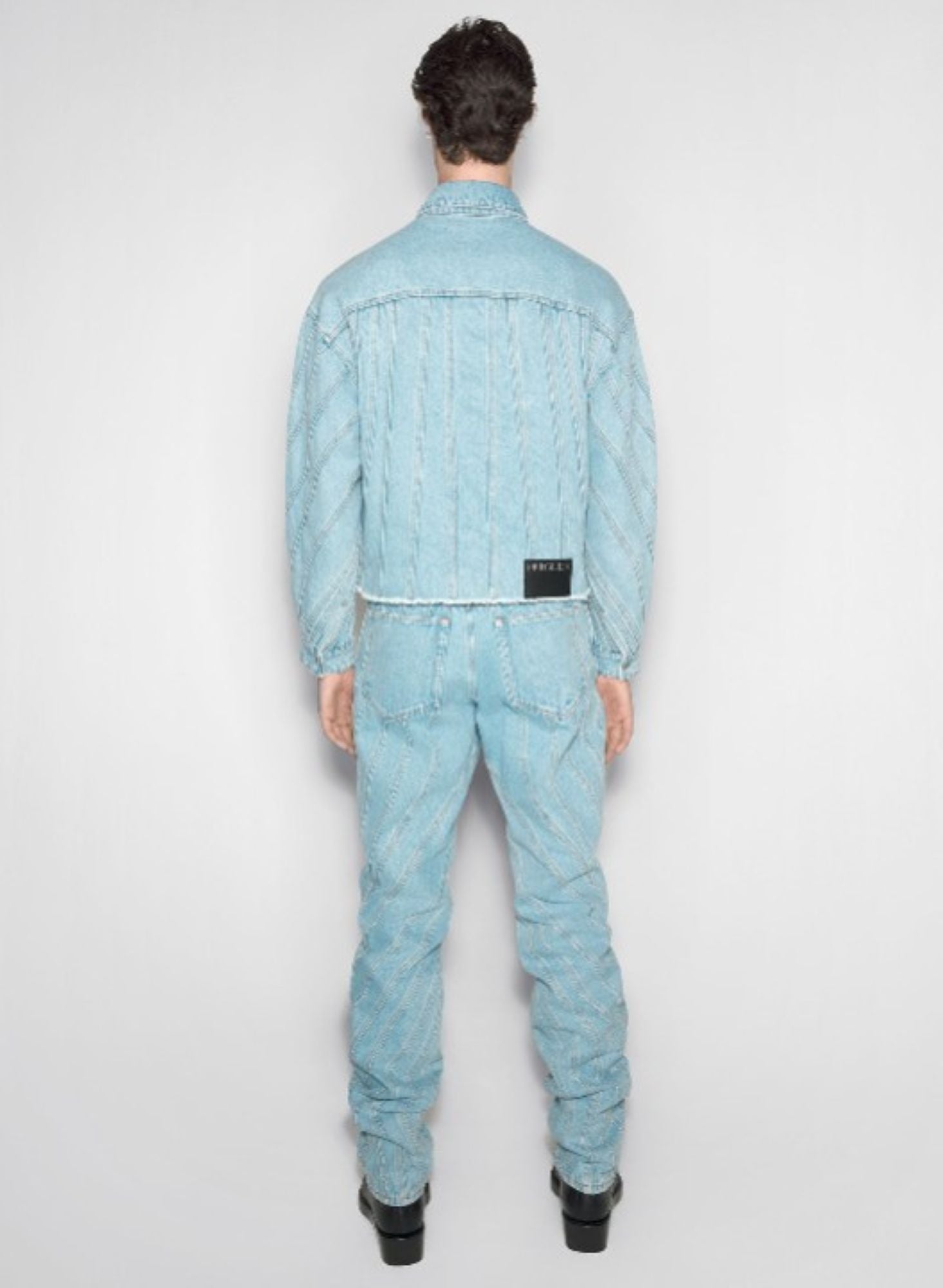 LIGHT BLUE SPIRAL OVERSIZED DENIM JACKET