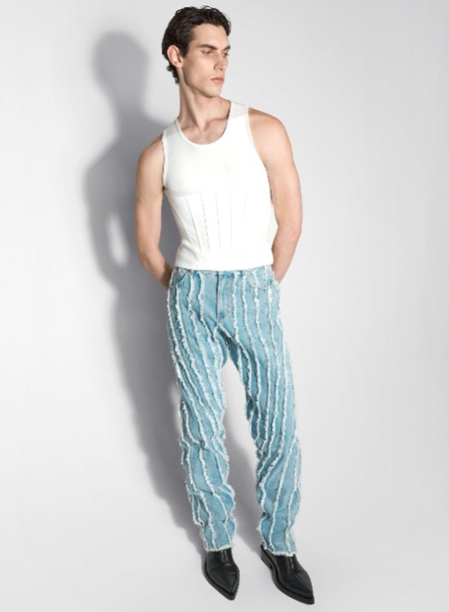 BLUE SPIRAL BAGGY JEANS