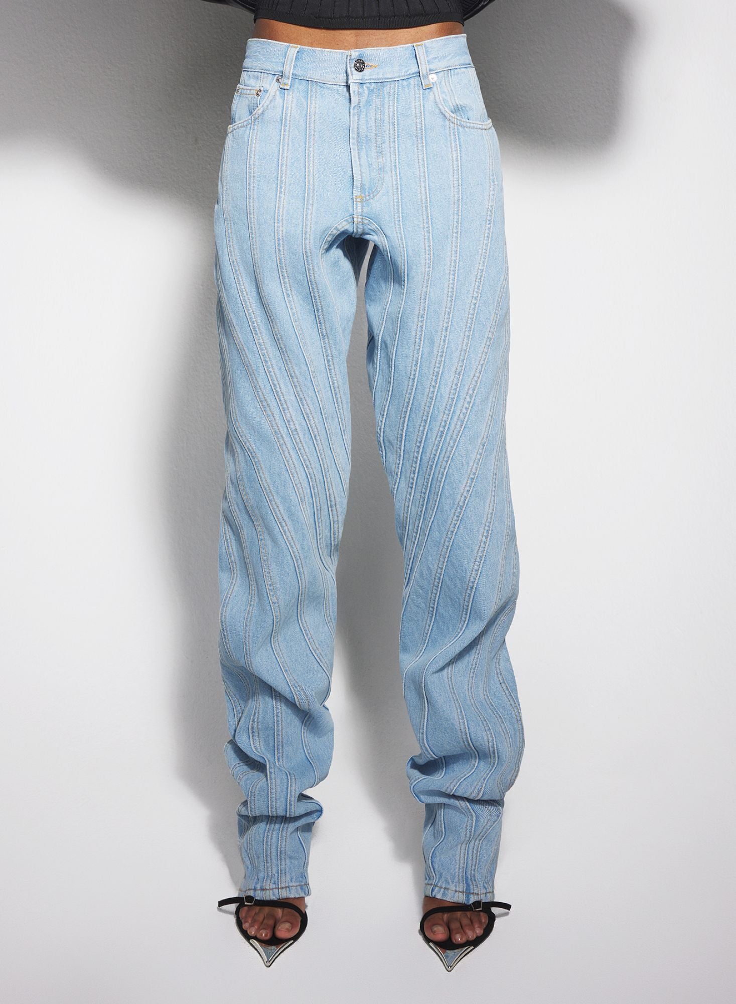 BLUE SPIRAL BAGGY JEANS