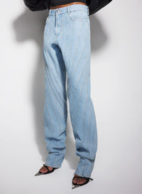 TOKYO BLUE // blue spiral baggy jeans