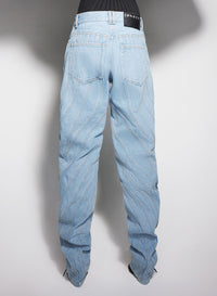 BLUE SPIRAL BAGGY JEANS