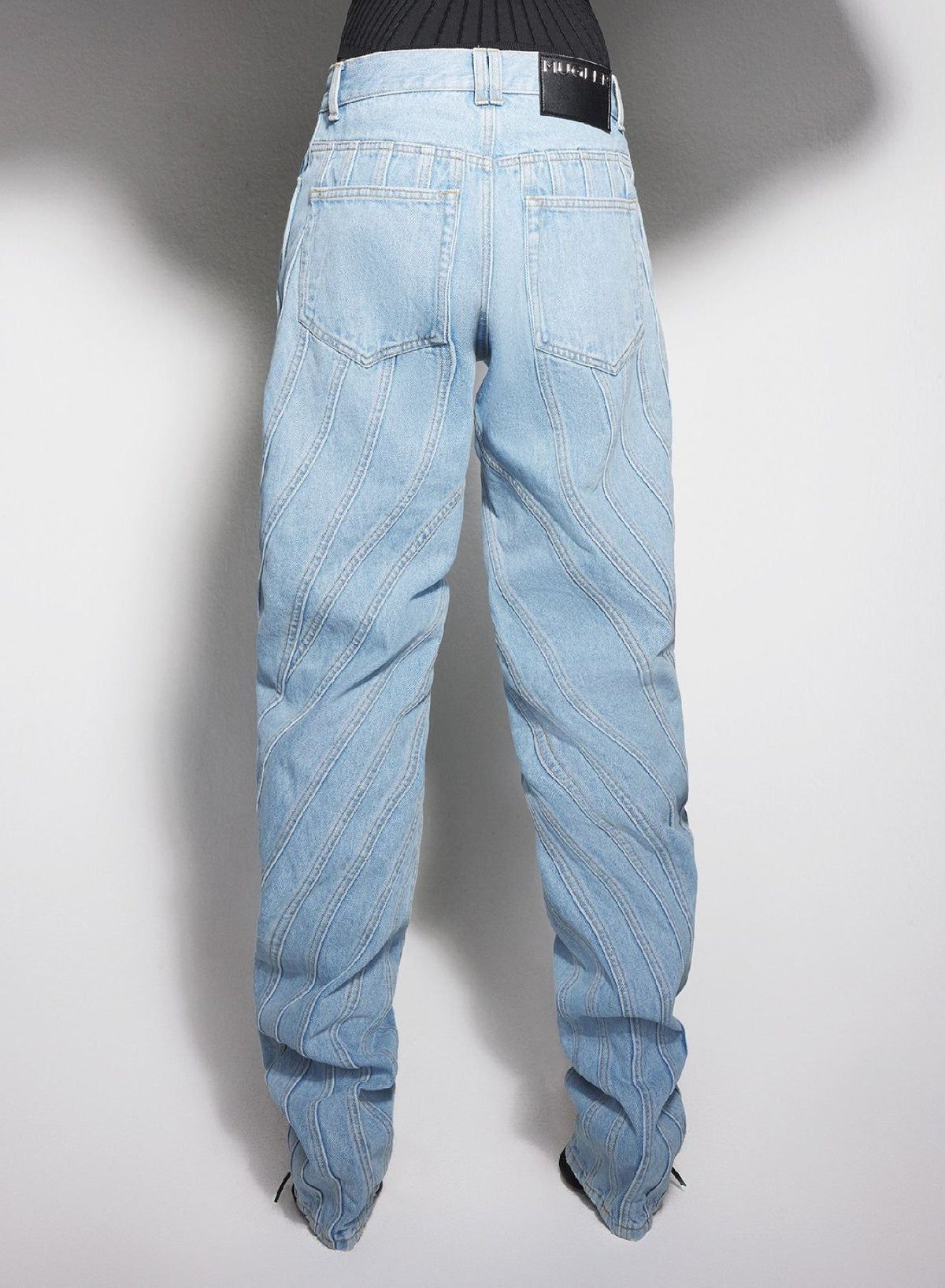 TOKYO BLUE // blue spiral baggy jeans