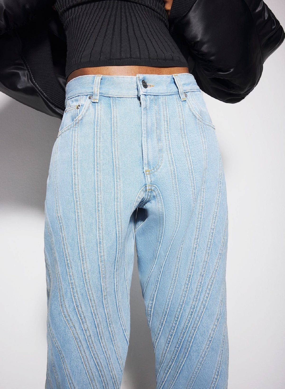 TOKYO BLUE // blue spiral baggy jeans