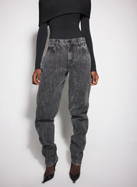 BLUE SPIRAL BAGGY JEANS