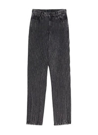 WASHED BLACK // black spiral baggy jeans