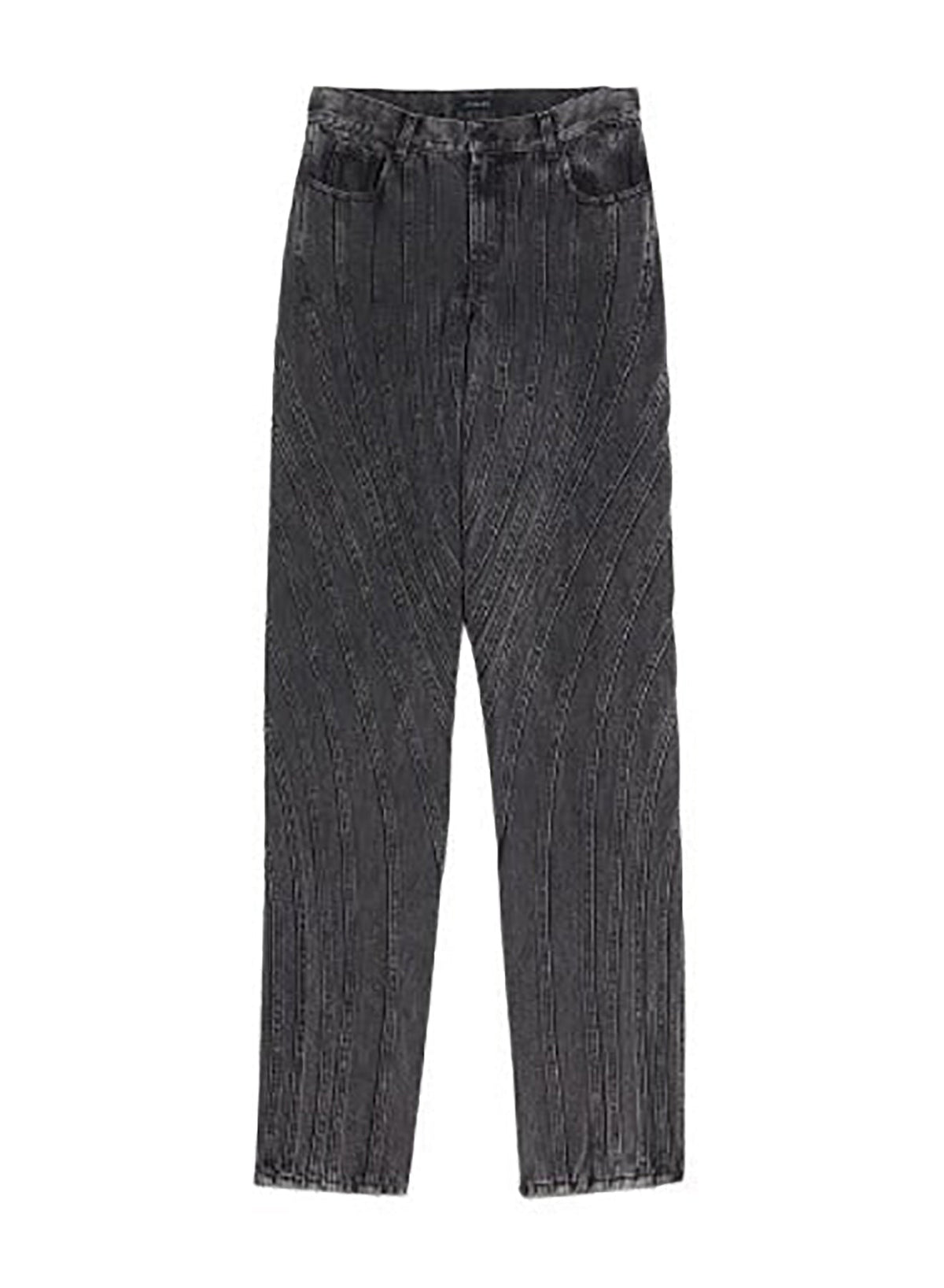 WASHED BLACK // black spiral baggy jeans