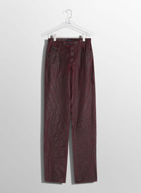 VAMPIRE RED WAXED SPIRAL BAGGY JEANS