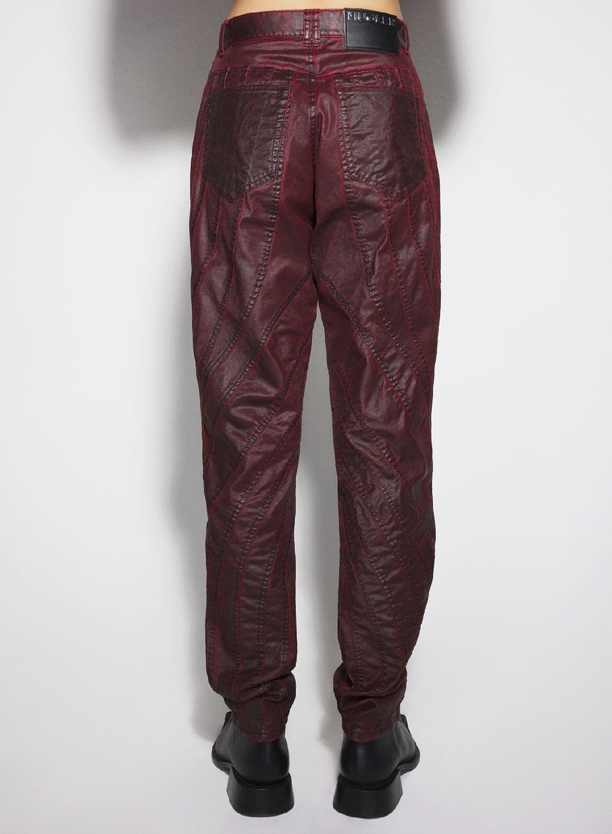 VAMPIRE // vampire red waxed spiral baggy jeans
