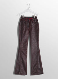 VAMPIRE RED WAXED DENIM PANTS