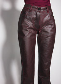 VAMPIRE RED WAXED DENIM PANTS