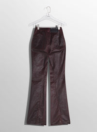 VAMPIRE RED WAXED DENIM PANTS