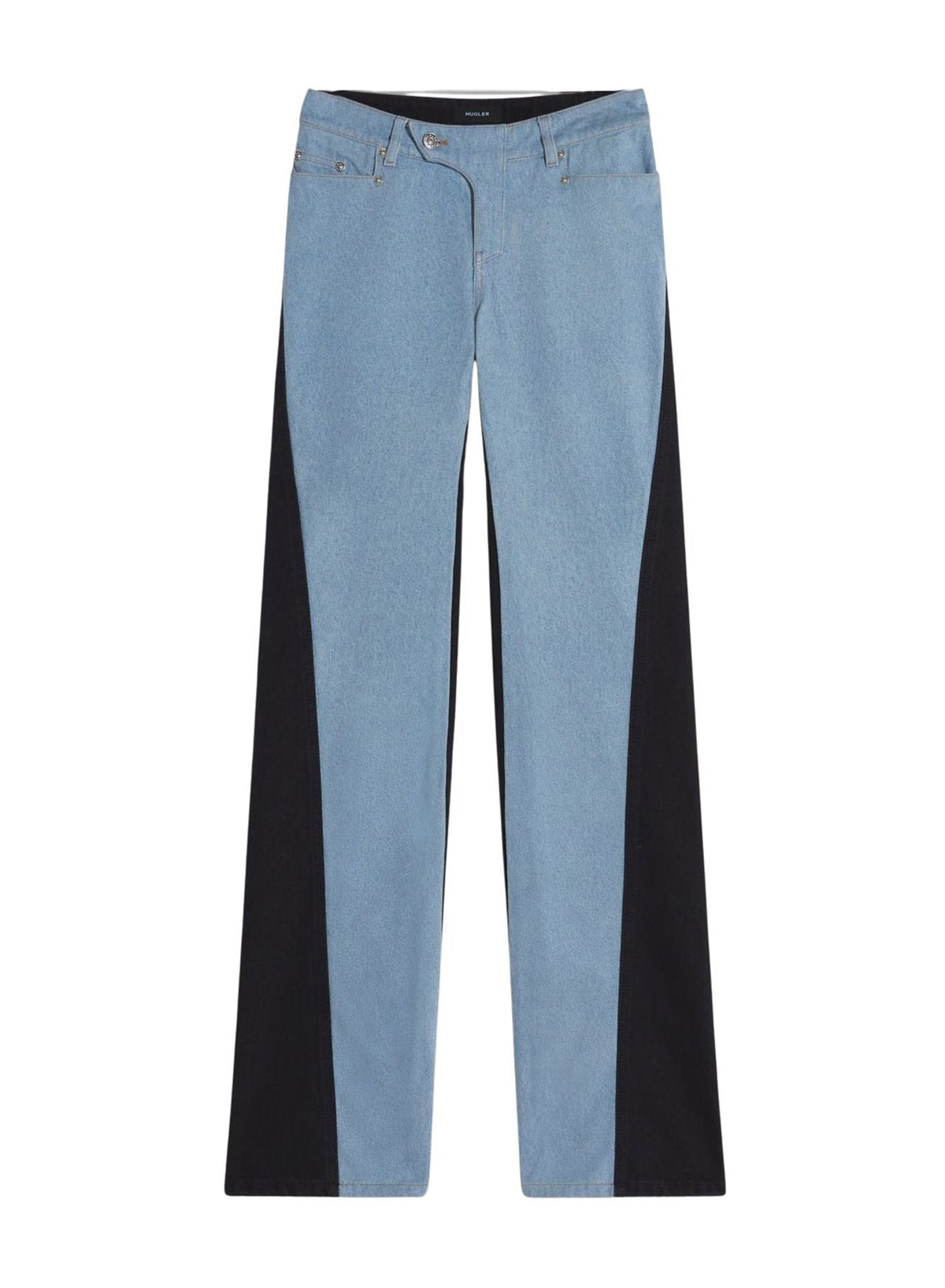 TOKYO BLUE / BLACK // blue bi-color straight leg jeans