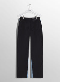 BLUE BI-COLOR STRAIGHT LEG JEANS