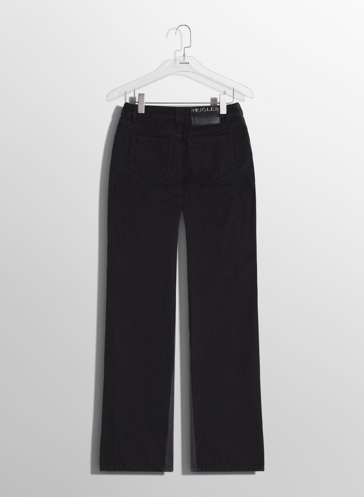 WASHED BLACK / BLACK // bi-tone black straight leg jeans