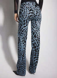 BLACK VELVET PRINT STRAIGHT LEG JEANS