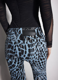 BLACK VELVET PRINT STRAIGHT LEG JEANS
