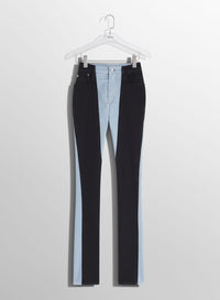 BLUE BI-COLOR SKINNY JEANS