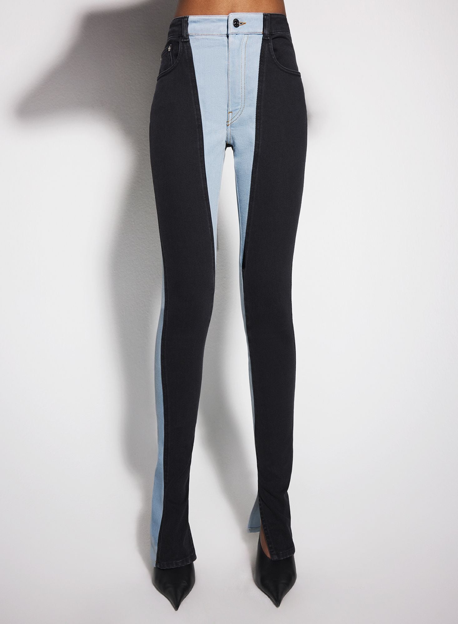 BLUE BI-COLOR SKINNY JEANS