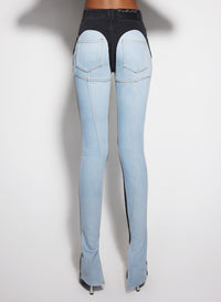 BLUE BI-COLOR SKINNY JEANS