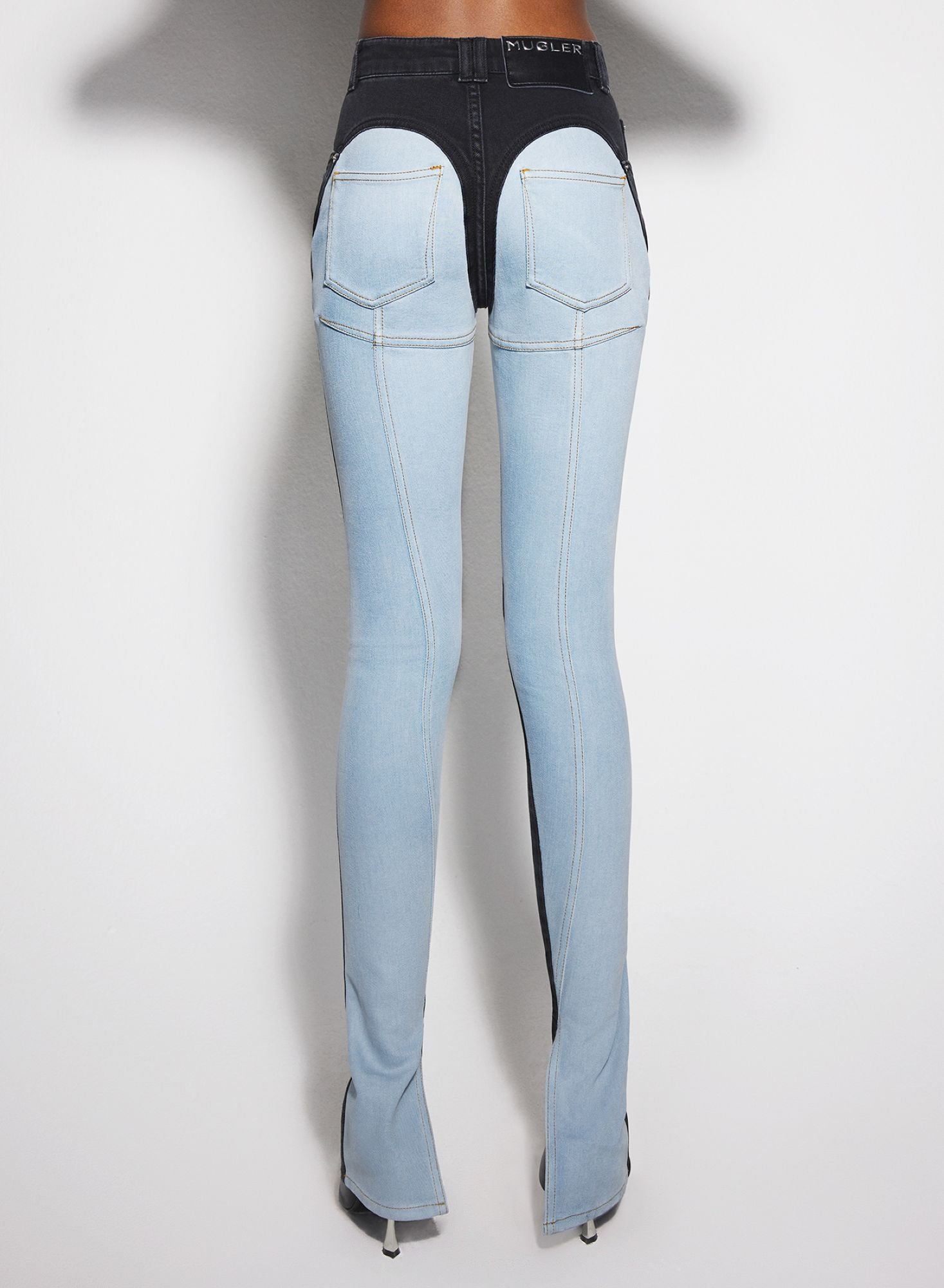 BLUE BI-COLOR SKINNY JEANS