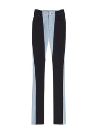 TOKYO BLUE / BLACK // blue bi-color skinny jeans
