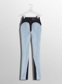 BLUE BI-COLOR SKINNY JEANS