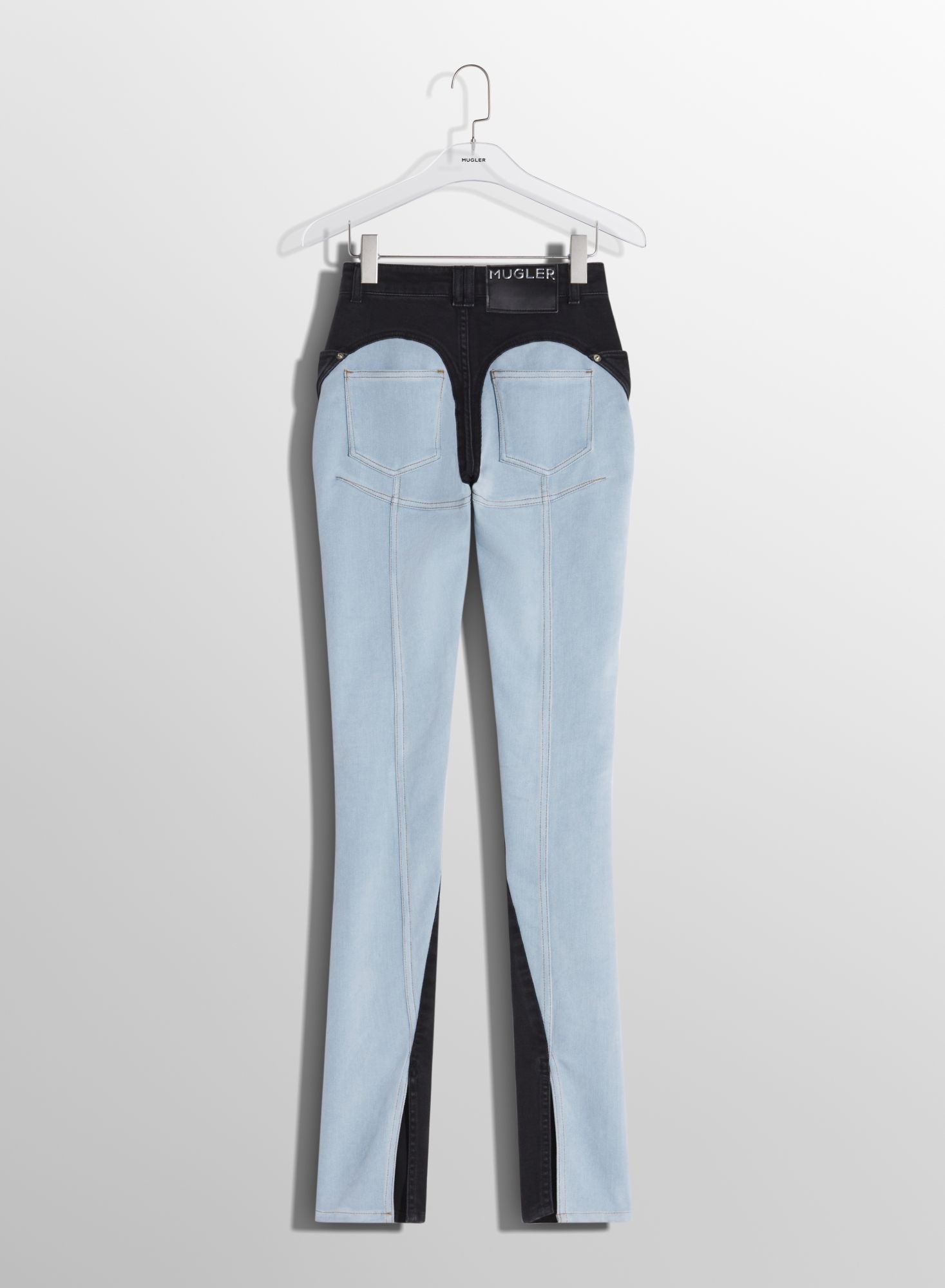 BLUE BI-COLOR SKINNY JEANS
